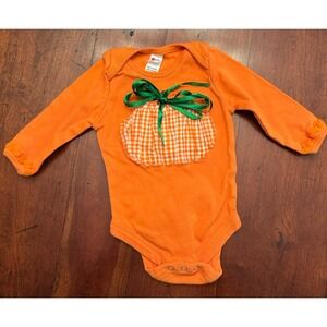 Halloween/Fall/Thanksgiving Orange Appliquéd Earth‎ Elements  3-6 Months